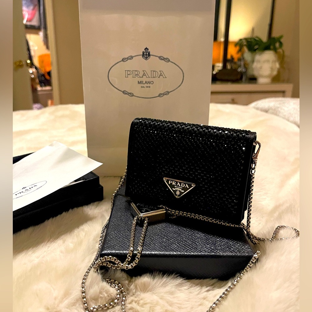 Prada Rhinestone Mini Cardholder purse